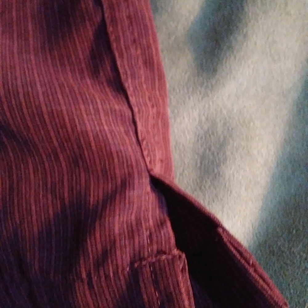 RED Macaw Men's casual button up shirt XL Deep red Front pocket with but… - Picture 6 of 11